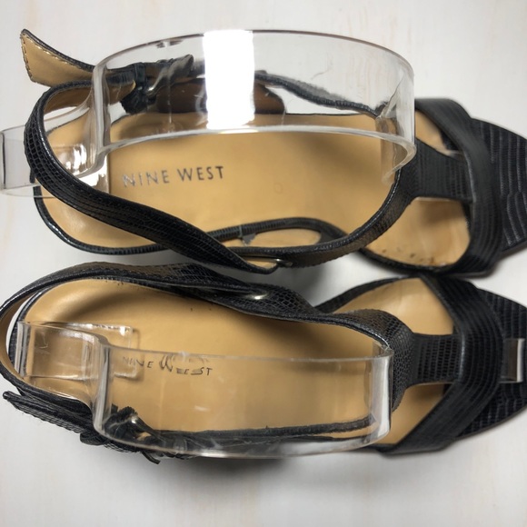 Nine West Black Strappy Heels Size 7.5 - Picture 5 of 6